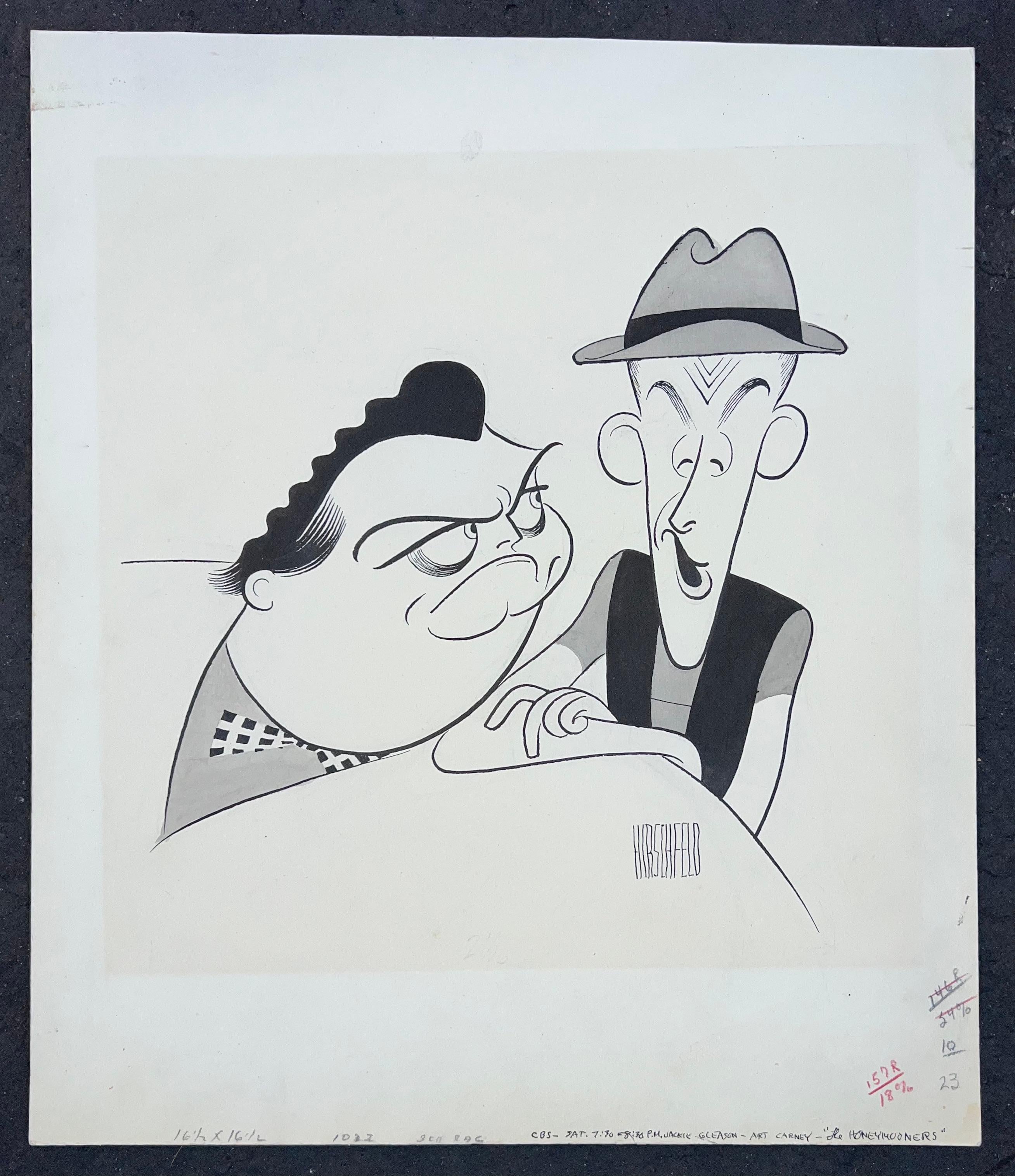 Honeymooners Classica TV Premi Emmy Caricatura Jackie Gleason Art Carney Disegno 2