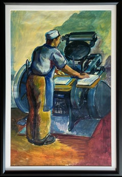 Working Man WPA Social Realism Industrial Modernism 20th Century American Scene