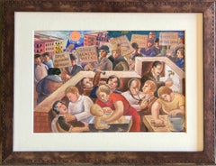 "Good Health Week" WPA American Scene Mid 20th Century Modern Social Realism