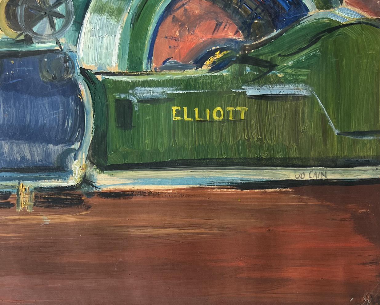 Machine Age Industrial WPA Era American Scene Social Realism Mid 20th Century

Jo Cain (1904 - 2003)
Elliot
17 ¼ x 35 ¾ inches
Gouache on board, c. 1930s
Signed lower left
27 x 46 inches framed

Our gallery is pleased to present the exhibition, 