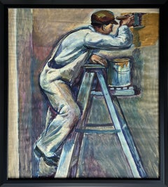 "Painter" 20th Century American Scene Social Realism Working Man Modern WPA Era
