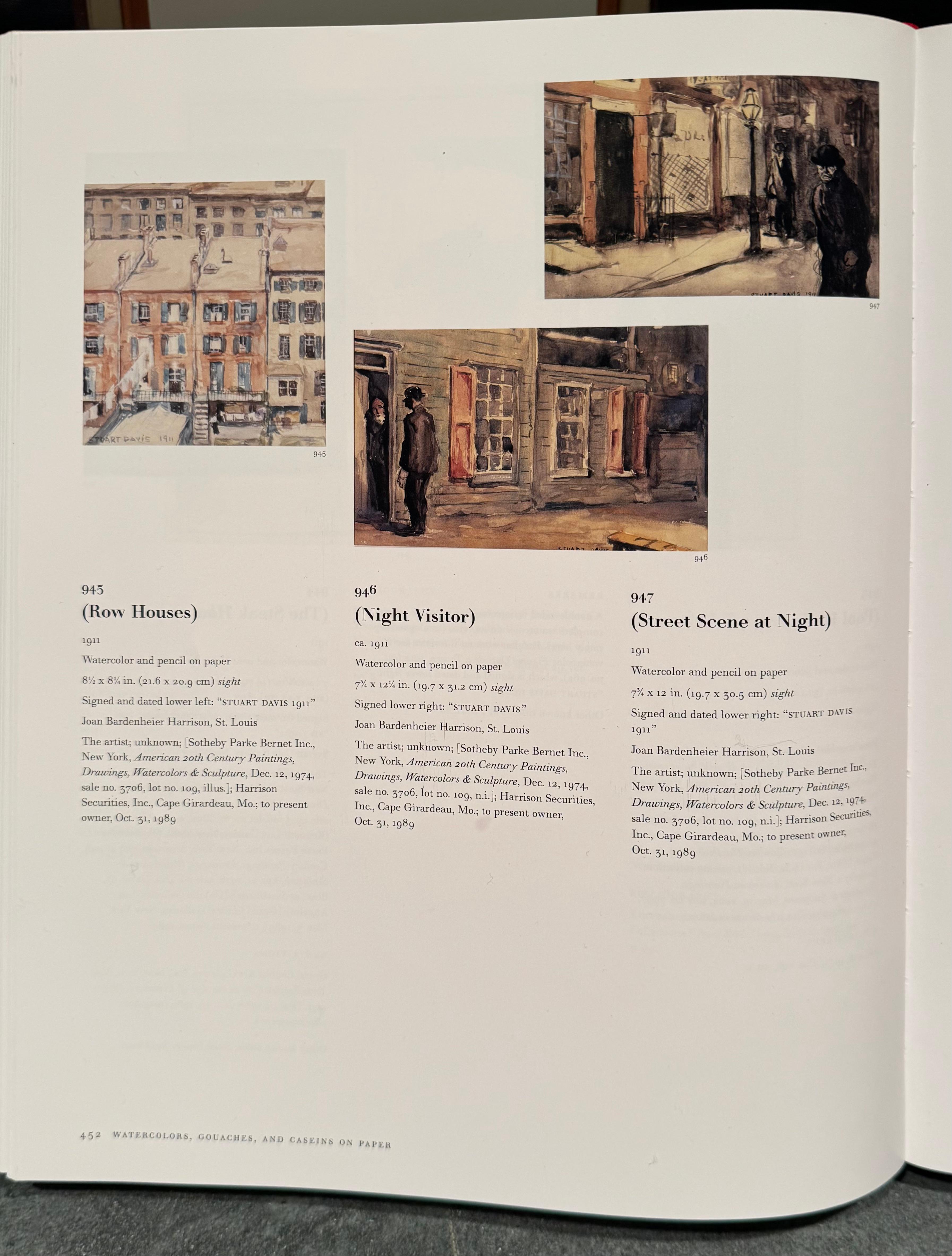 „Backyards“, Aquarell, Fauvismus, Sozialrealismus, amerikanische Szene, frühes 20. Jahrhundert (Grau), Figurative Art, von Stuart Davis