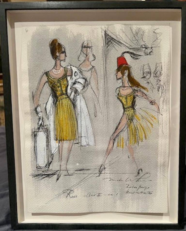 Chita Rivera BYE BYE BIRDIE Original 1960 Broadway Costume Drawing Tony Awards For Sale 1