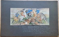 WPA Post Office Mural Study Native American Scene Regionalism Social Realism