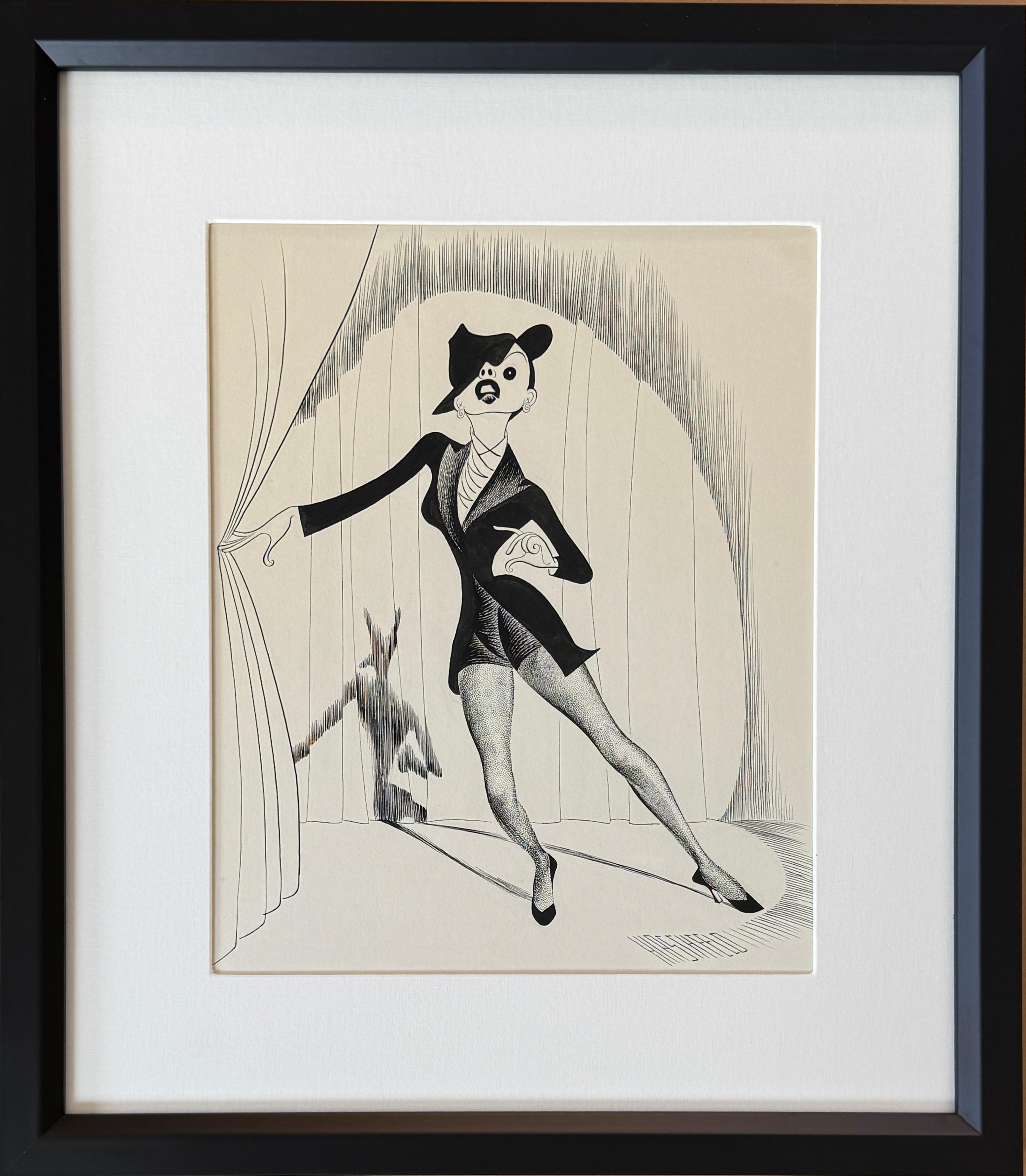 Original Judy Garland Get Happy Drawing. Legendary Star. Caricature. Not a Litho - Art by Albert Al Hirschfeld
