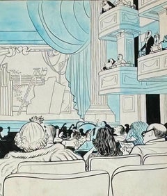 "Let's Make an Opera" Original Drawing NYT Published, Norman Del Mar Conducts