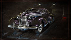 Art Deco Buick Car 1937 Design Mitte des 20. Jahrhunderts Amerikanische Moderne Illustration