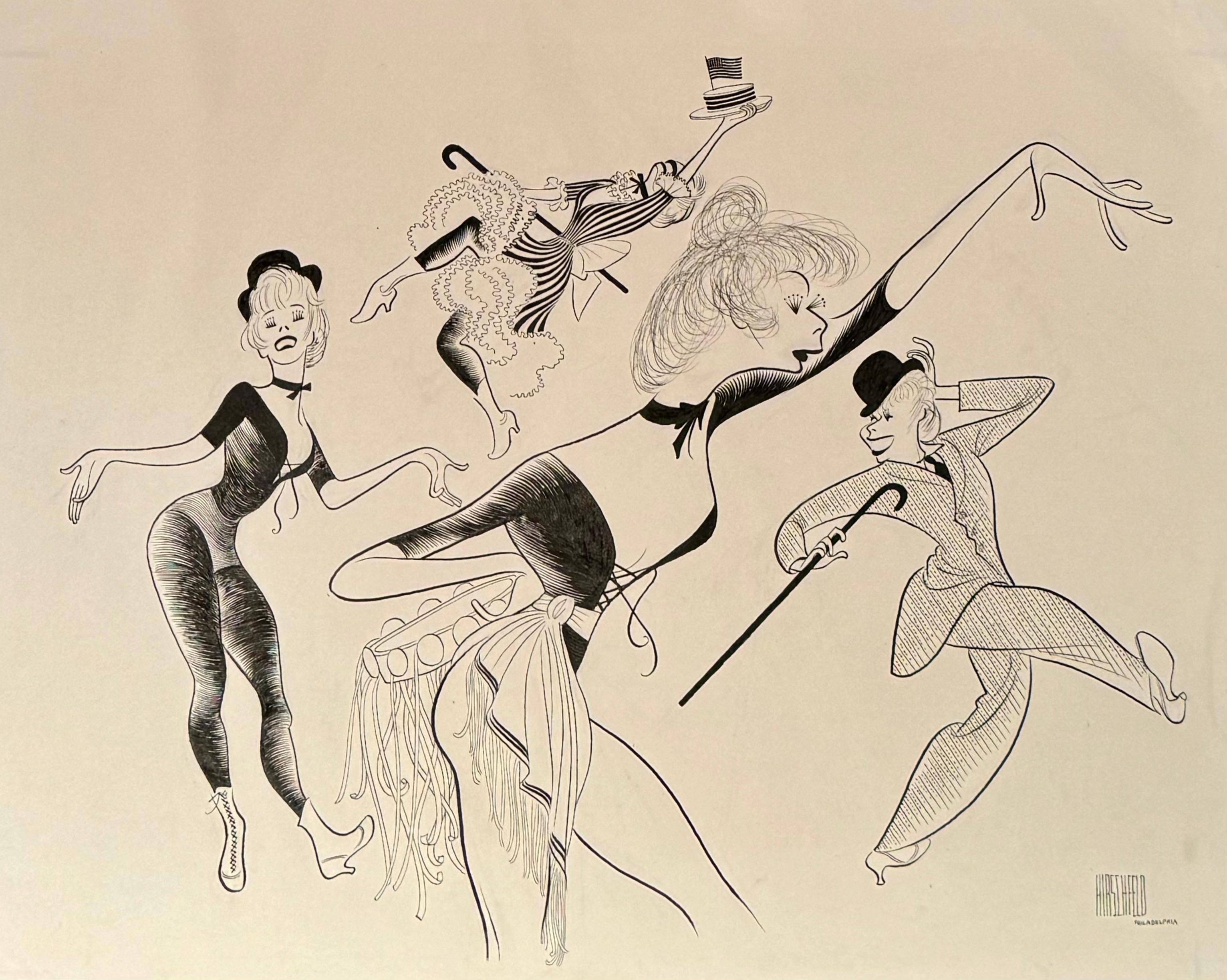 Gwen Verdon "Redhead" Original Caricature Drawing NY Times Published Tony Awards