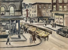„NYC St. Corner“ Amerikanische Szene Sozialrealismus Mitte des 20. Jahrhunderts Moderne Stadtlandschaft