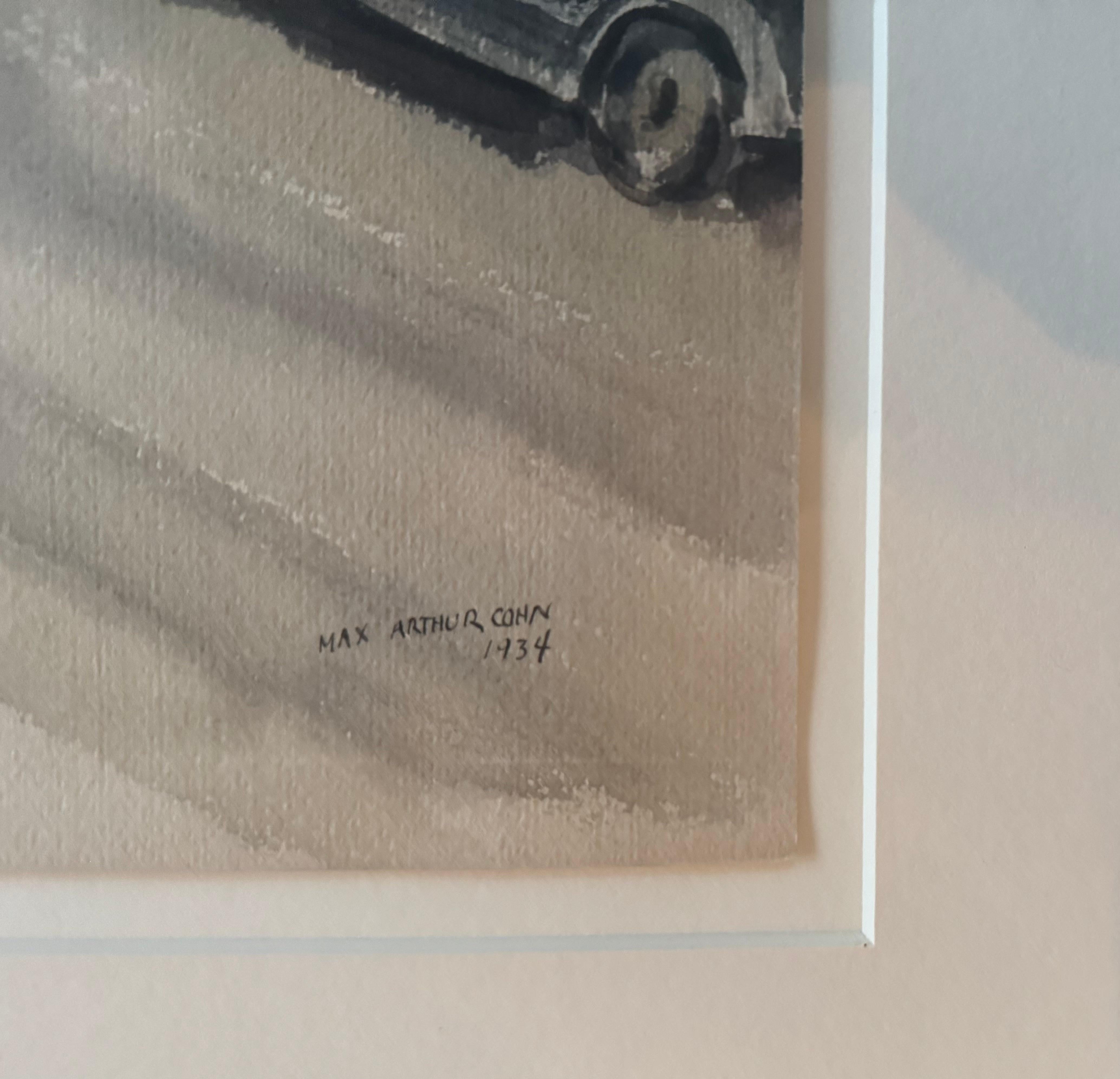 „NYC St. Corner“ Amerikanische Szene Sozialrealismus Mitte des 20. Jahrhunderts Moderne Stadtlandschaft – Art von Max Arthur Cohn