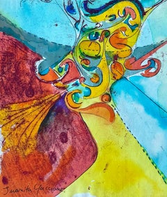 Surreal Abstract Mid 20th Century American Modern Woman Artist Work on Paper