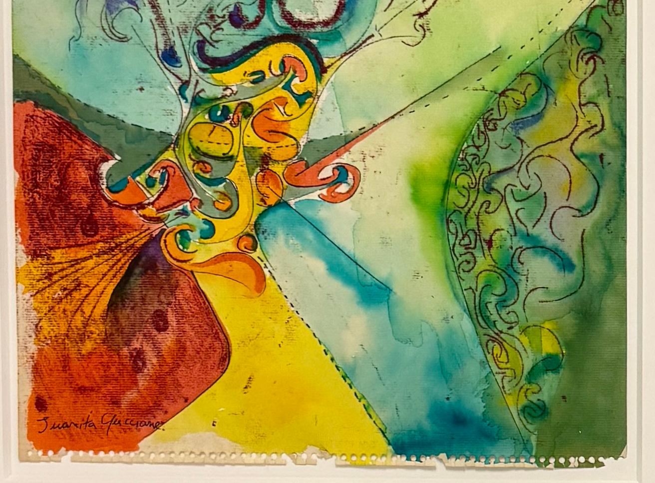 Surreal Abstract Mid 20th Century American Modern Woman Artist Work on Paper For Sale 2