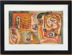 Surreal Abstract Mid 20th Century American Modern Woman Artist Work on Paper 40s
