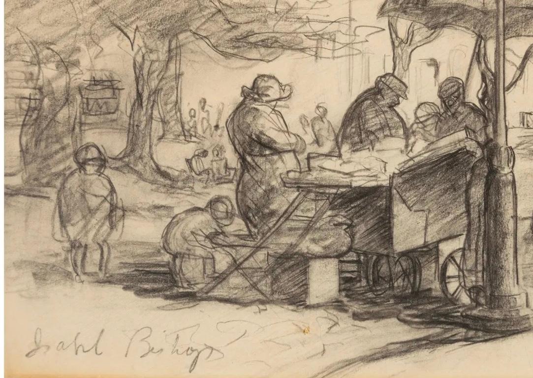 NYC Park Scene Escena Americana Realismo Social WPA Mujer Artista Realismo Ashcan

Isabel Bishop (estadounidense, 1902-1988) 
