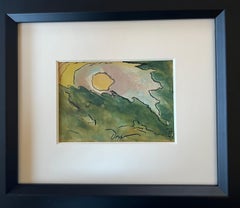 "Attraverso gli alberi" Acquerello della metà del XX secolo Moderno Eccellente Provenienza