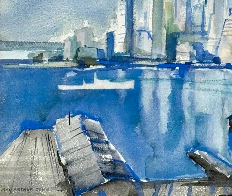 NYC Cityscape Amerikanische Szene Sozialrealismus Mitte des Jahrhunderts (Amerikanische Moderne), Art, von Max Arthur Cohn