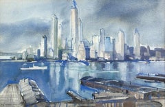 NYC Cityscape Amerikanische Szene Sozialrealismus Mitte des Jahrhunderts