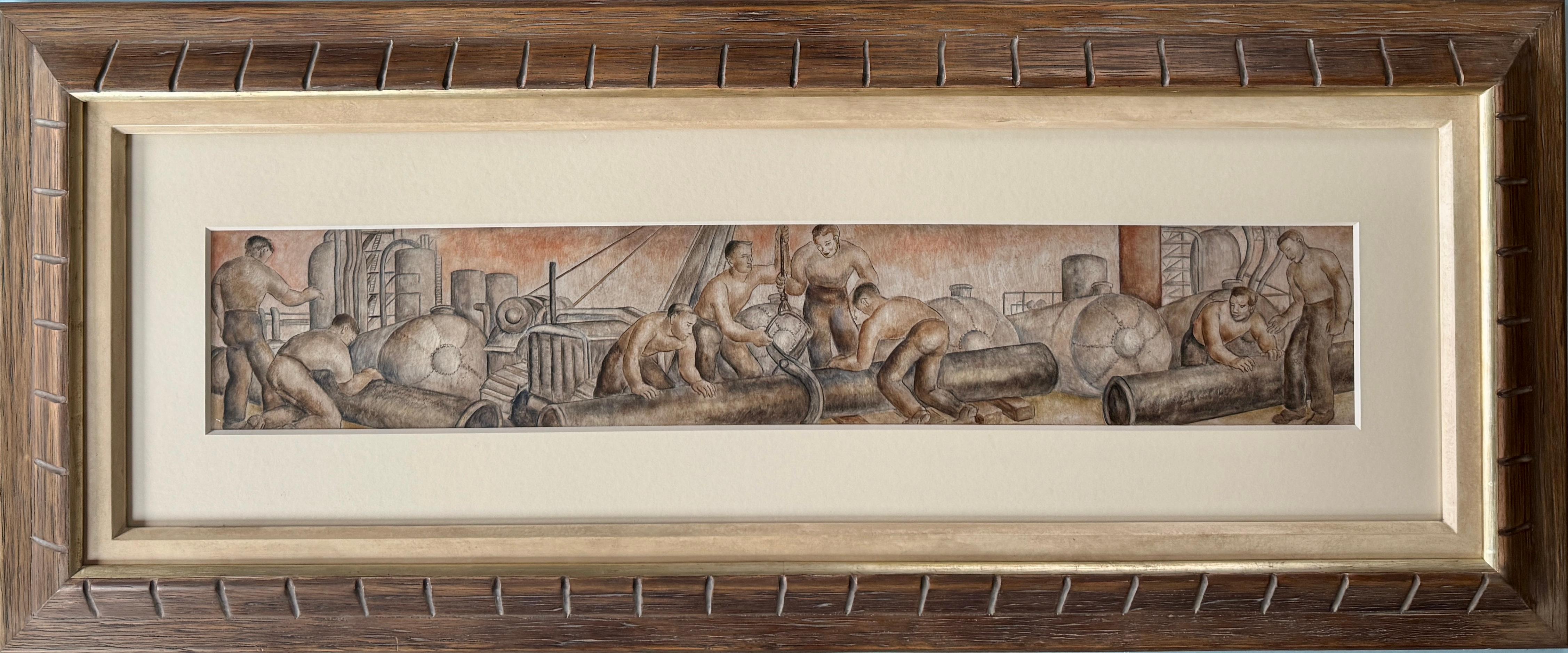 Studio murale dell'ufficio postale della WPA Scena americana Regionalismo Realismo sociale - Art di Louise Ronnebeck