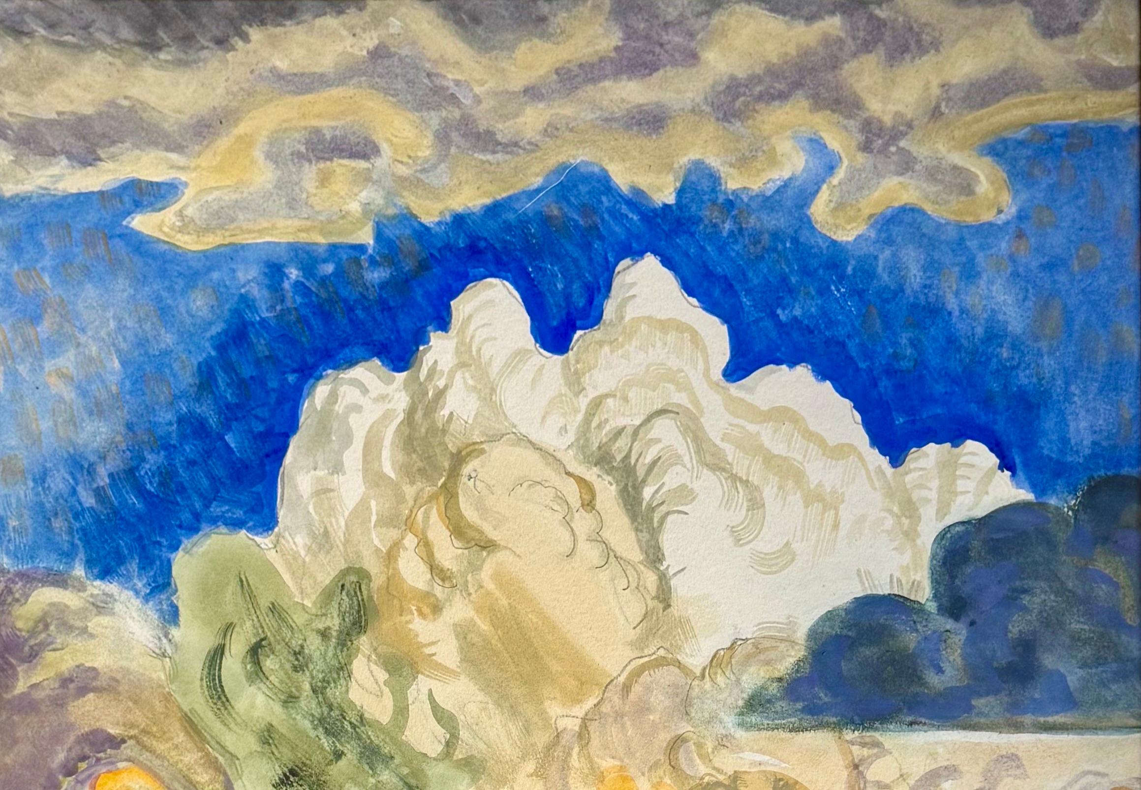 Le nuage blanc, Salem, une aquarelle classique de son année magique, 1917 Moderne en vente 2