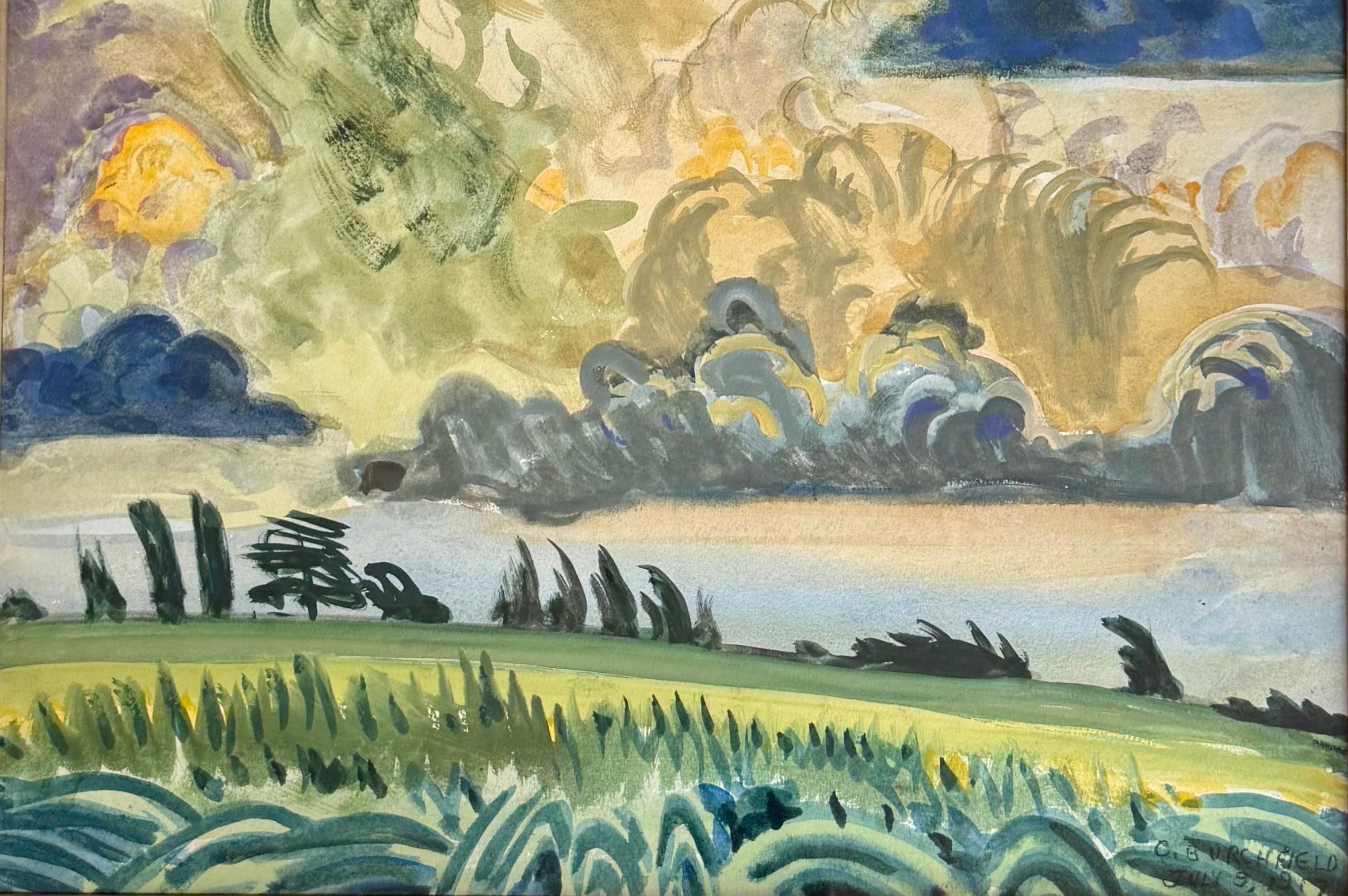 Le nuage blanc, Salem, une aquarelle classique de son année magique, 1917 Moderne en vente 3