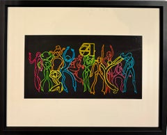 "Studio 54" Iconic Disco. Original Neon Dancer Designs. Mid-Century. Rare.