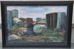 "Gas Tanks" Industrial WPA Depression-Era, Woodstock American Scene Industrial