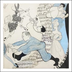 Al Hirschfeld "Beat the Band" New York Times Broadway Theatre Illustration 1940s