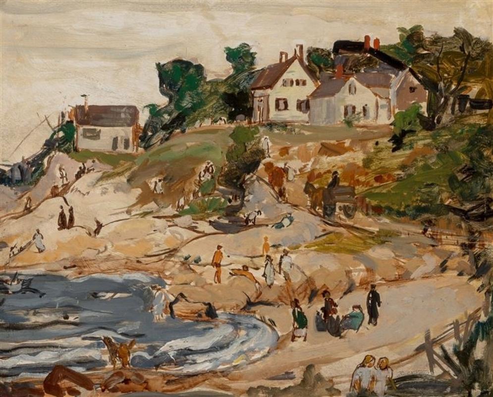 Theresa Ferber Bernstein  Landscape Painting - "Folley Cove Studio, Gloucester, Massachusetts" Female American Modernist