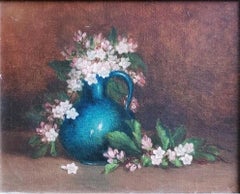 "Flowers in a Blue Vase, Still Life, " Floral Lilac Early African-American Artist