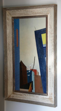 "Fire Escape" WPA Mid 20th Century Modern American Scene Oil on Canvas Modernism