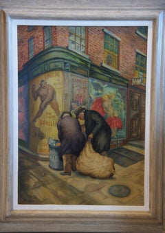 "Rag Pickers" NYC Depression Era WPA American Scene Modernism Figurative Realism