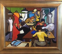 "Seamstresses" American Scene Modernism WPA Figurative Depression Era Realism