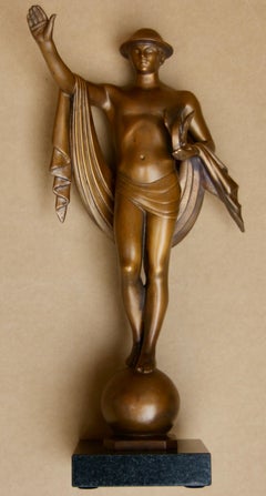 "Mercury" Bronze New York City Sculpture American Art Deco WPA