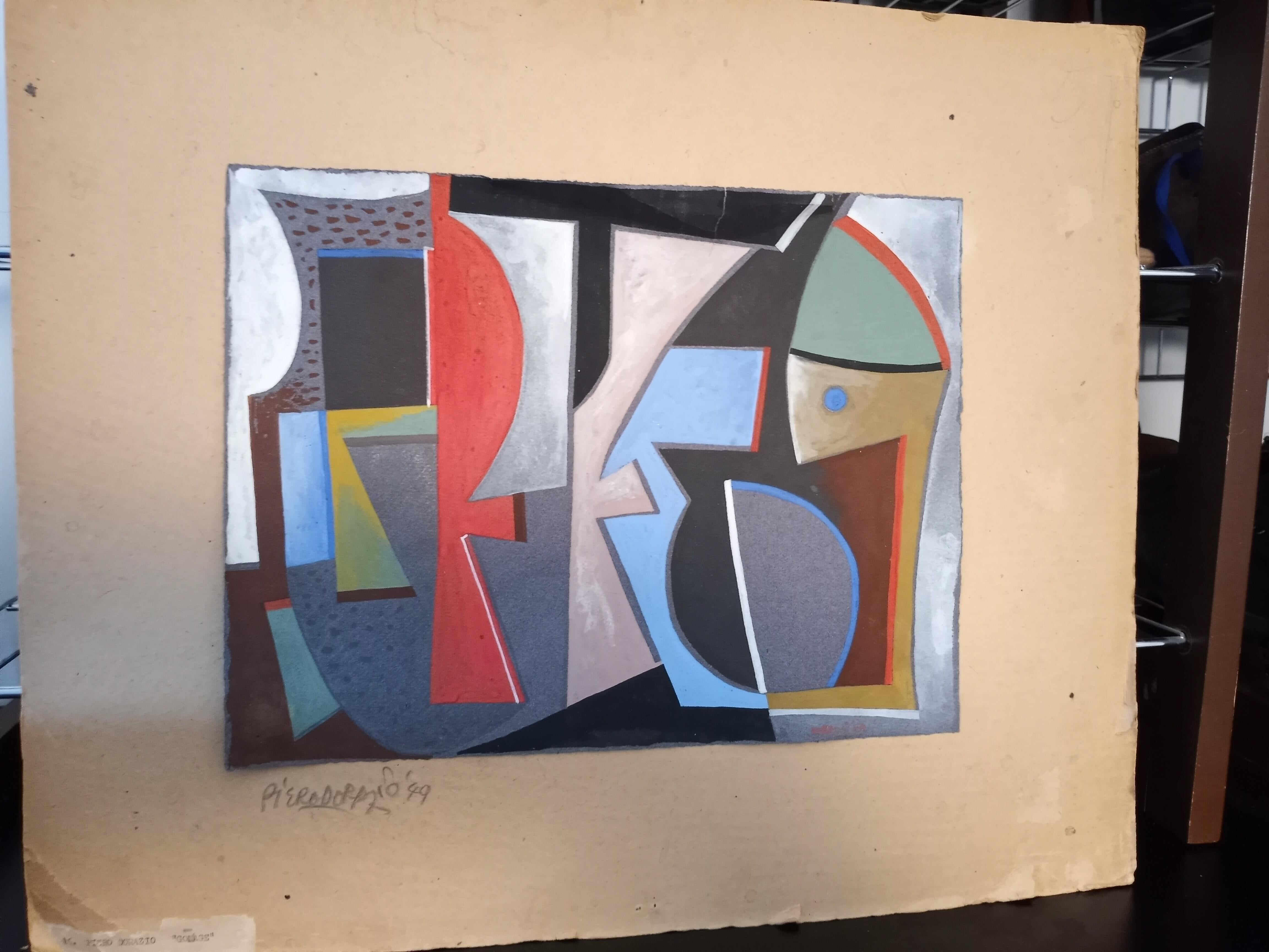 Abstracto italiano Obra sobre papel Campo de color No objetivo Europeo Mediados de siglo en venta 1