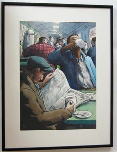 "Diner" NYC New Yorker Illustration Mid-Century Modernism Realism American Scene
