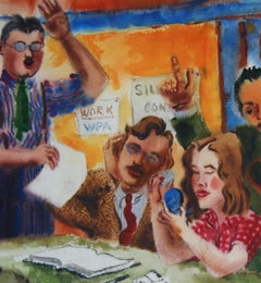 ""Animated Discourse" WPA Mid-Century American Scene Modernismus Realismus Figurative