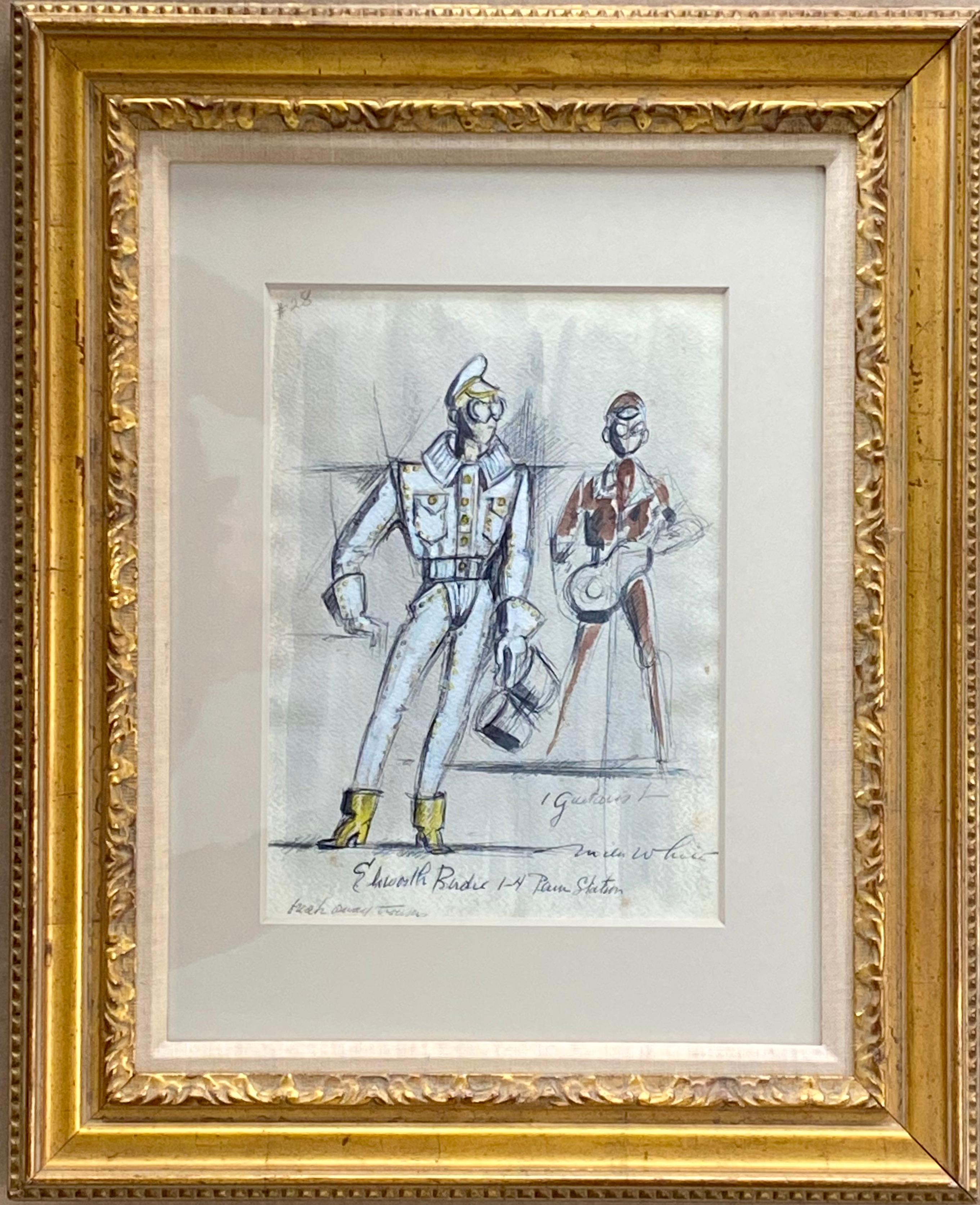 BYE BYE BIRDIE Originale 1960 Broadway Musical Costume Drawing Tony Award Elvis - Mixed Media Art American Modern di Miles White