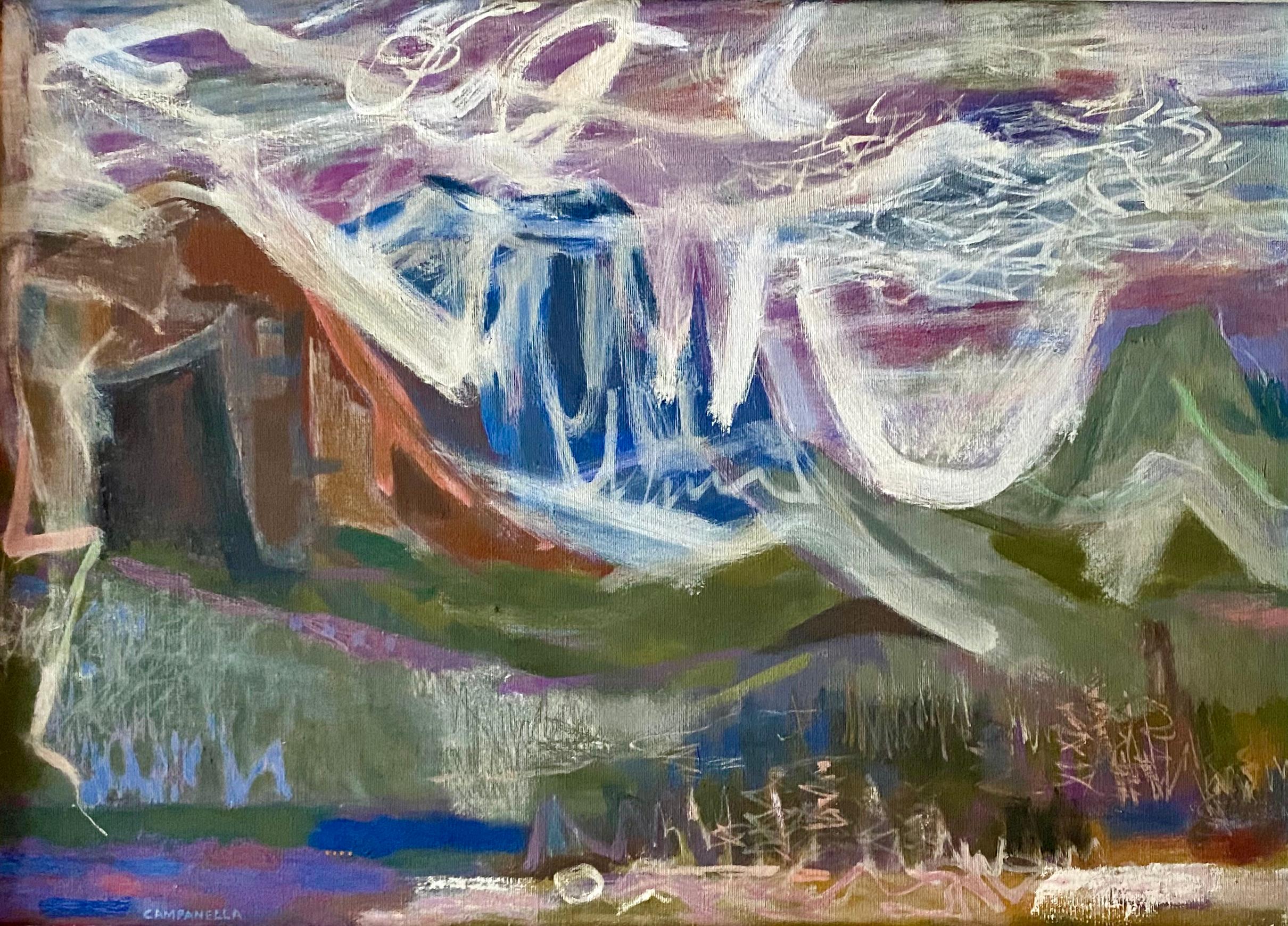 Vincent Campanella Landscape Painting - GLACIER PARK 1940s WPA Mid-Century Realism to Abstraction American Modernism