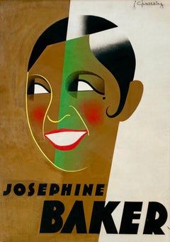 Original Gouache for 1931 French Art Deco Poster, Josephine Baker Design/Study