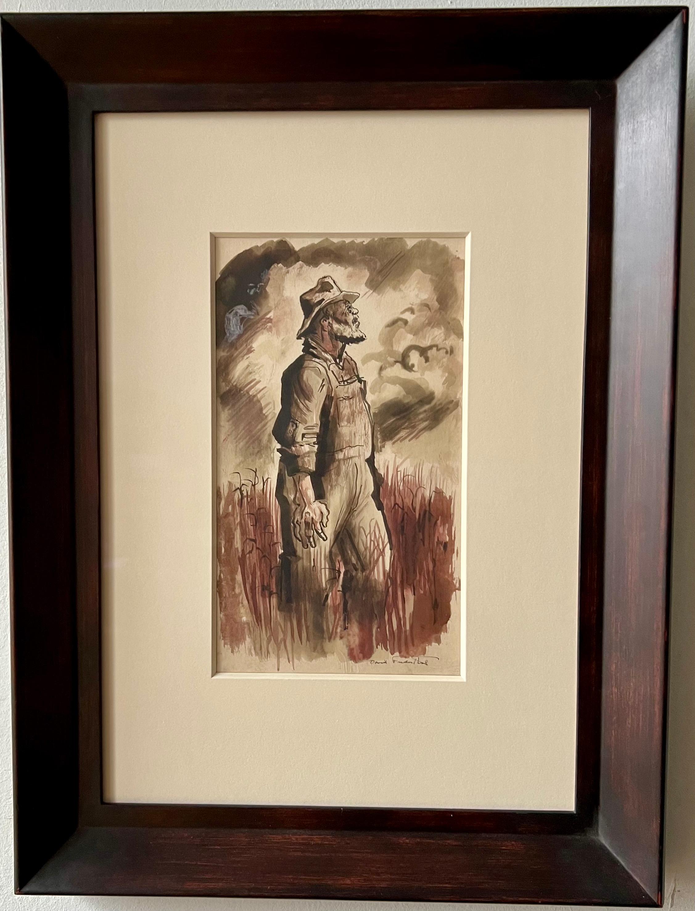 TOBACCO ROAD Realismo della metà del XX secolo 1940 Disegno dal romanzo WPA Literary 3 - Art di David Fredenthal