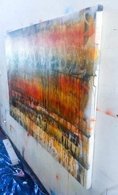 "Banana Split & Bourbon"- Acrylic and Spray Paint on Canvas