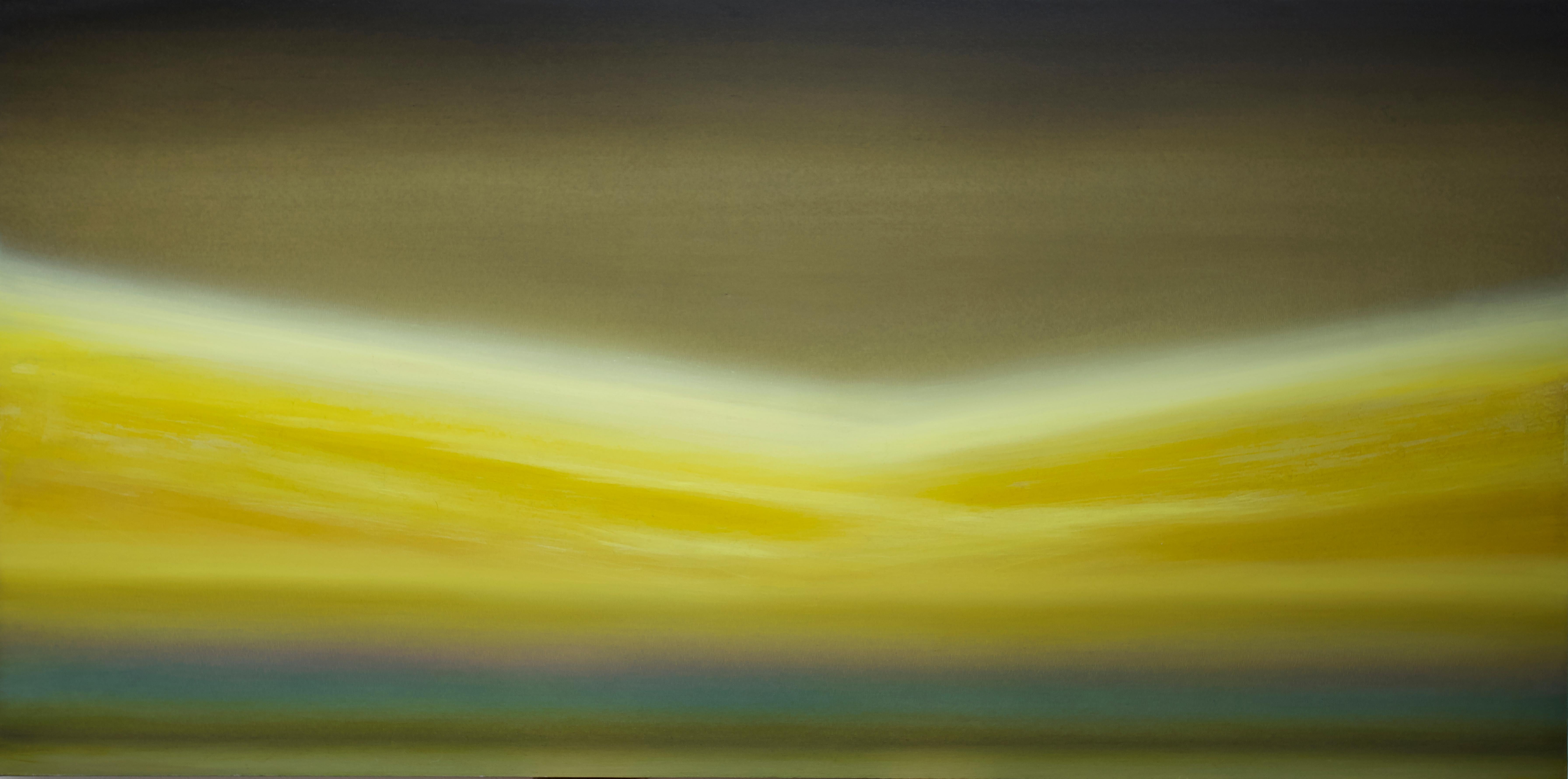 ""Seasick on Dry Land Lamda" - Art contemporain abstrait, huile sur toile synthétique - Painting de Mb Boissonnault