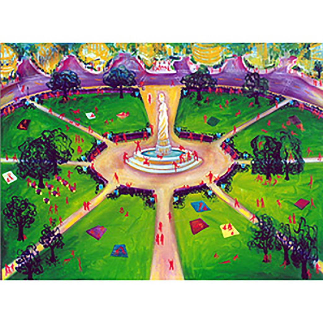 "The Circle (Aka Dupont Circle)" Mixed Media on Canvas - Painting by Zeal Harris