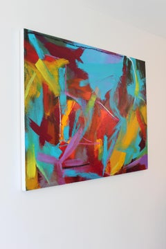 « Pandemonium » - Acrylique et bâton d'huile sur panneau de bois