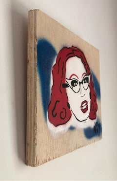 "Stola di visone" - Stencil e vernice spray su Wood