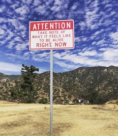 "Attention Take Note" - Contemporary Street Sign Sculpture