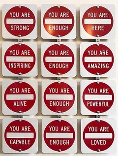 Used "You Are ...." Contemporary Street Sign Sculpture