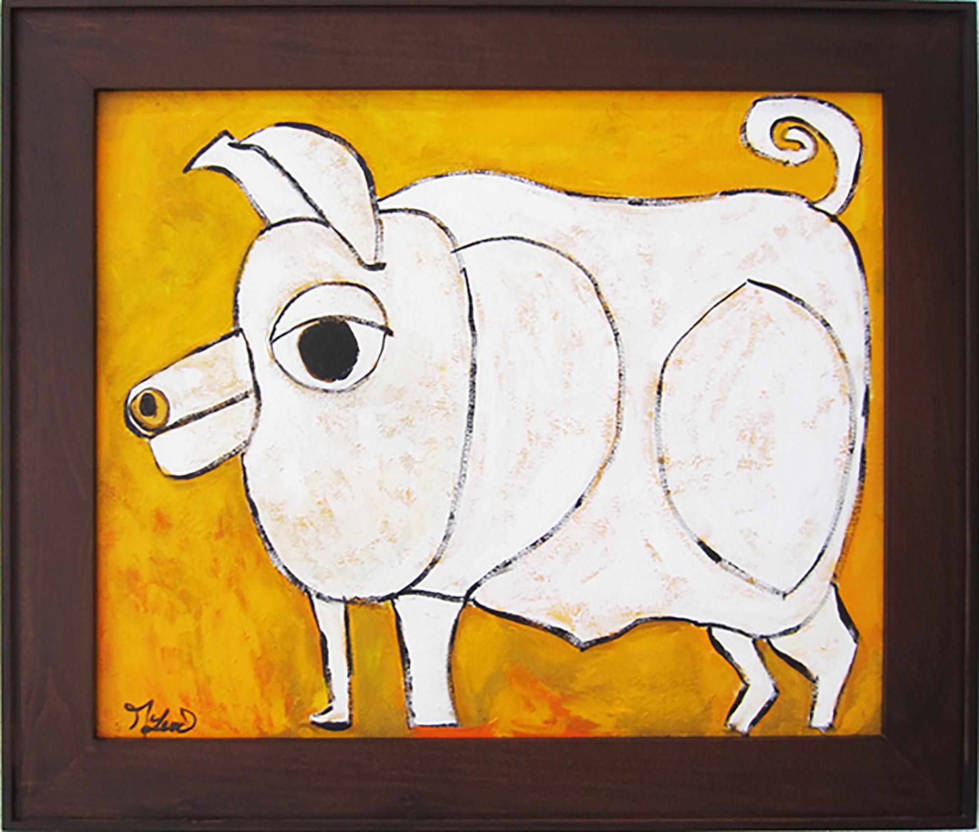 Melinda McLeod Animal Painting - "Tulip the Pig"