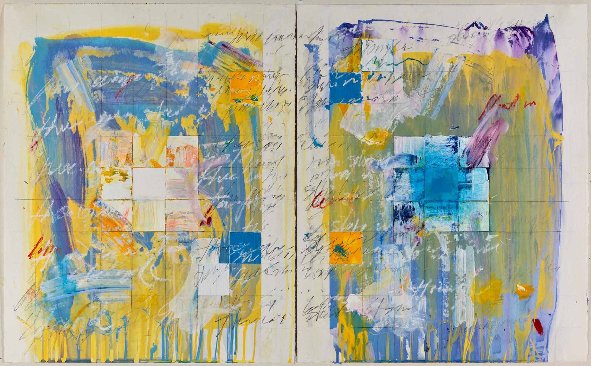 "Domestic Recipe #5" Diptych -  Acrylic and Collage on Paper- Framed