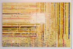 "Untitled" Diptych Acrylic and Collage on Wood Panel